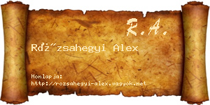Rózsahegyi Alex névjegykártya